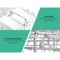 Humane Animal Trap Cage 66 x 23 x 25cm - Silver Farm Supplies Kings Warehouse