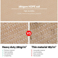 Instahut 2.5x3m Shade Sail Sun Shadecloth 280gsm Sand Shading Kings Warehouse