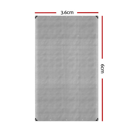 Instahut 3.6x6m Tarp Camping Tarps Poly Tarpaulin Heavy Duty Cover 180gsm Silver Others Kings Warehouse