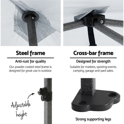 Instahut Gazebo Pop Up Marquee 3x4.5 Outdoor Wedding Gazebos Base Pod Kit White Kings Warehouse