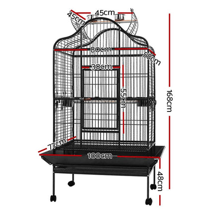 i.Pet Bird Cage Pet Cages Aviary 168CM Large Travel Stand Budgie Parrot Toys Bird Kings Warehouse