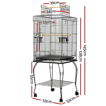 i.Pet Large Bird Cage with Perch - Black Bird Kings Warehouse