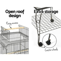 i.Pet Large Bird Cage with Perch - Black Bird Kings Warehouse