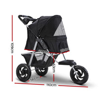 i.Pet Pet Stroller Dog Carrier Foldable Pram Large Black Cat Supplies Kings Warehouse