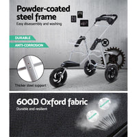 i.Pet Pet Stroller Dog Carrier Foldable Pram Large Black Cat Supplies Kings Warehouse