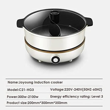 Joyoung IH Induction Cooker with Hot Pot C21-CL01, 300W-2100W Adjustable Power Supply, Separated Pot and Stove Kings Warehouse