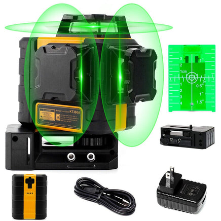 KAIWEETS KT360A Green Laser Level 3 X 360° Rotary Self Leveling with 1 Rechargeable Battery KingsWarehouse