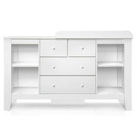 Keezi Baby Change Table Tall boy Drawers Dresser Chest Storage Cabinet White Kids Furniture Kings Warehouse 