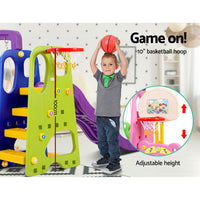 Keezi Kids 7-in-1 Slide Swing with Basketball Hoop Toddler Outdoor Indoor Play Baby & Kids Kings Warehouse