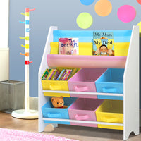 Keezi Kids Bookcase Childrens Bookshelf Toy Storage Organizer 2 Tiers Shelves Kids Supplies Kings Warehouse 