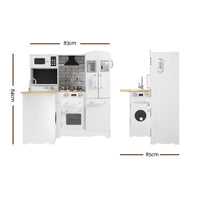 Keezi Kids Kitchen Set Pretend Play Wooden Toys Cooking Cookware Childrens Toy Kings Warehouse