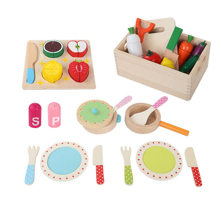 Keezi Kids Pretend Play Food Kitchen Wooden Toys Childrens Cooking Utensils Food Kings Warehouse