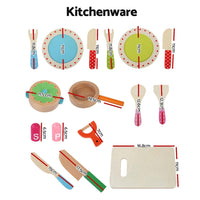 Keezi Kids Pretend Play Food Kitchen Wooden Toys Childrens Cooking Utensils Food Kings Warehouse