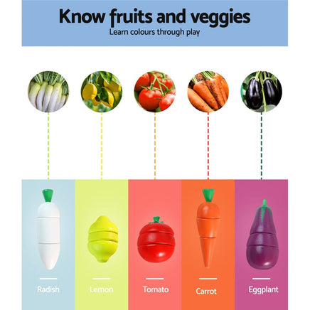 Keezi Kids Pretend Play Food Kitchen Wooden Toys Childrens Cooking Utensils Food Kings Warehouse