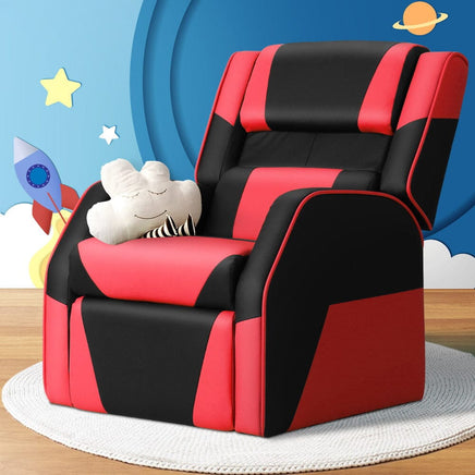 Keezi Kids Recliner Chair PU Leather Gaming Sofa Lounge Couch Children Armchair Kings Warehouse