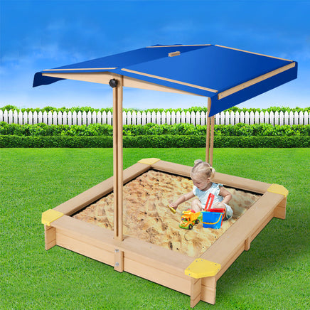 Keezi Wooden Outdoor Sand Box Set Sand Pit- Natural Wood Baby & Kids Kings Warehouse