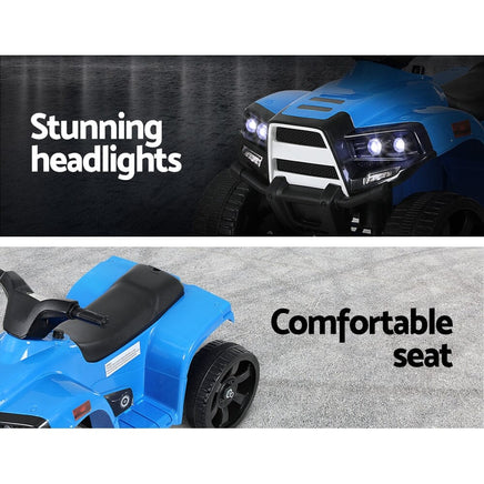 Kids Ride On ATV Quad Motorbike Car 4 Wheeler Electric Toys Battery Blue Kings Warehouse