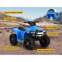 Kids Ride On ATV Quad Motorbike Car 4 Wheeler Electric Toys Battery Blue Kings Warehouse