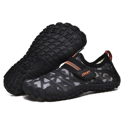 Kids Water Shoes Barefoot Quick Dry Aqua Sports Shoes Boys Girls (Pattern Printed) - Black Size Bigkid US5.5 = EU37 Kings Warehouse