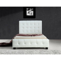 King Single PU Leather Deluxe Bed Frame White Kings Warehouse