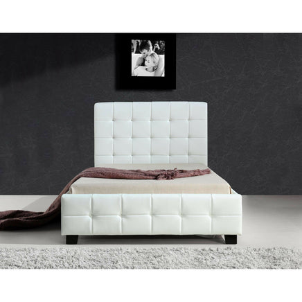 King Single PU Leather Deluxe Bed Frame White Kings Warehouse