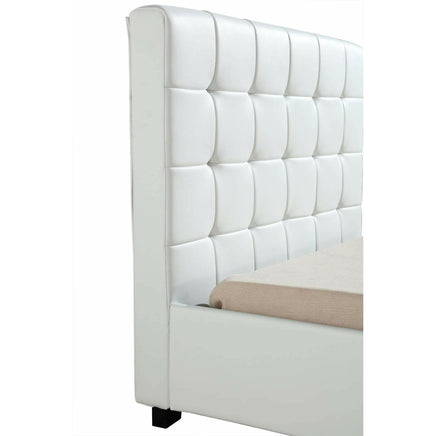 King Single PU Leather Deluxe Bed Frame White Kings Warehouse
