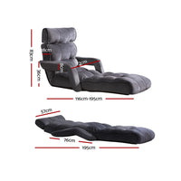 Kings Adjustable Lounger with Arms - Charcoal Furniture > Living Room Kings Warehouse