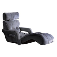 Kings Adjustable Lounger with Arms - Charcoal
