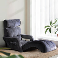 Kings Adjustable Lounger with Arms - Charcoal Furniture > Living Room Kings Warehouse