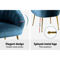 Kings Armchair Lounge Chair Armchairs Accent Chairs Navy Blue Velvet Sofa Couch Kings Warehouse