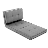 Kings Lounge Sofa Bed Floor Couch Chaise Chair Recliner Futon Folding Grey Kings Warehouse