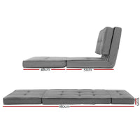 Kings Lounge Sofa Bed Floor Couch Chaise Chair Recliner Futon Folding Grey Kings Warehouse