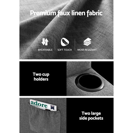 Kings Recliner Chair Electric Massage Chair Fabric Lounge Sofa Heated Grey Kings Warehouse