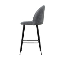 Kings Set of 2 Bar Stools Kitchen Dining Chair Stool Chairs Sherpa Boucle Charcoal bar stools Kings Warehouse
