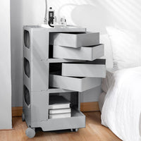 KW Bedside Table Side Tables Nightstand Organizer Replica Boby Trolley 5Tier Grey living room Kings Warehouse 
