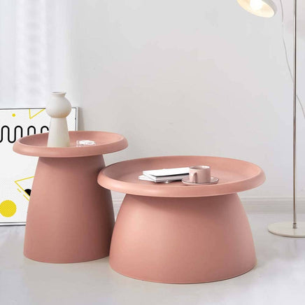 KW Coffee Table Mushroom Nordic Round Small Side Table 50CM Pink living room Kings Warehouse