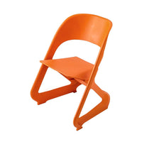 KW Set of 4 Dining Chairs Office Cafe Lounge Seat Stackable Plastic Leisure Chairs Orange