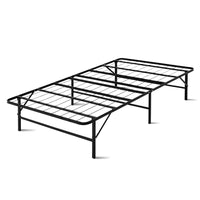 KWFolding Bed Frame Metal Bed Base King Single Size Portable Black Kings Warehouse 