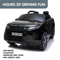 Land Rover Licensed Kids Electric Ride On Car Remote Control - Black Kings Warehouse