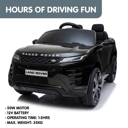 Land Rover Licensed Kids Electric Ride On Car Remote Control - Black Kings Warehouse