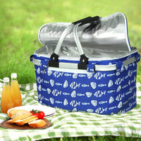Large Folding Picnic Bag Basket Hamper Camping Hiking Insulated Lunch Cooler Kings Warehouse