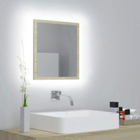 LED Bathroom Mirror Sonoma Oak 40x8.5x37 cm