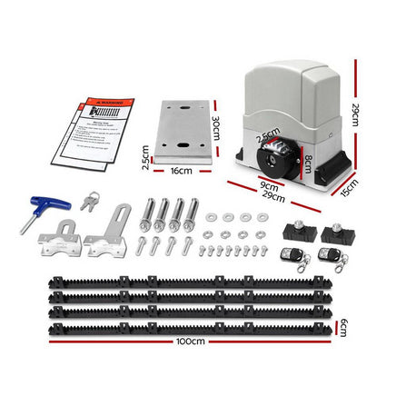 LockMaster Electric Sliding Gate Opener 1200KG With Hardware Kit 4M Rail Kings Warehouse