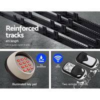 LockMaster Electric Sliding Gate Opener 1800KG With Keypad Remote 4M Rail Kings Warehouse