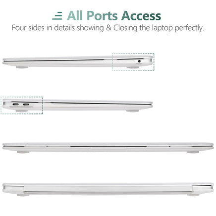 MacBook Air 13 Inch Case 2020 2019 2018, A1932, A2179, A2337 Shell Case Keyboard Cover Clear Kings Warehouse