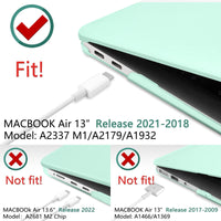 MacBook Air 13 Inch Case 2020 2019 2018, A1932, A2179, A2337 Shell Case Keyboard Cover Green Kings Warehouse