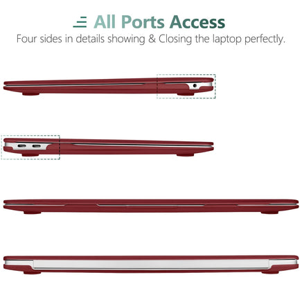 MacBook Air 13 Inch Case 2020 2019 2018, A1932, A2179,A2337 Shell Case Keyboard Cover Wine Red Kings Warehouse