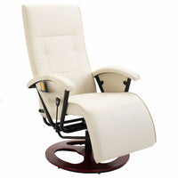 Massage Chair Cream White Faux Leather Kings Warehouse 