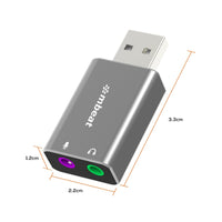 mbeat Elite USB to 3.5 Audio and Microphone Adapter - Space Grey Kings Warehouse