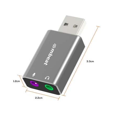 mbeat Elite USB to 3.5 Audio and Microphone Adapter - Space Grey Kings Warehouse